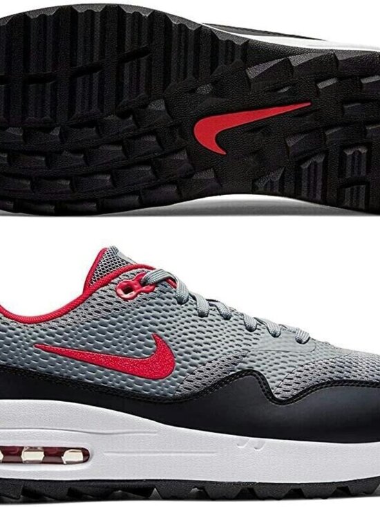 Nike Air Max 1 G Men\'s Golf Shoes/Cleats CI7576 002 Particle Grey Red SIZE 11.5 main image 14
